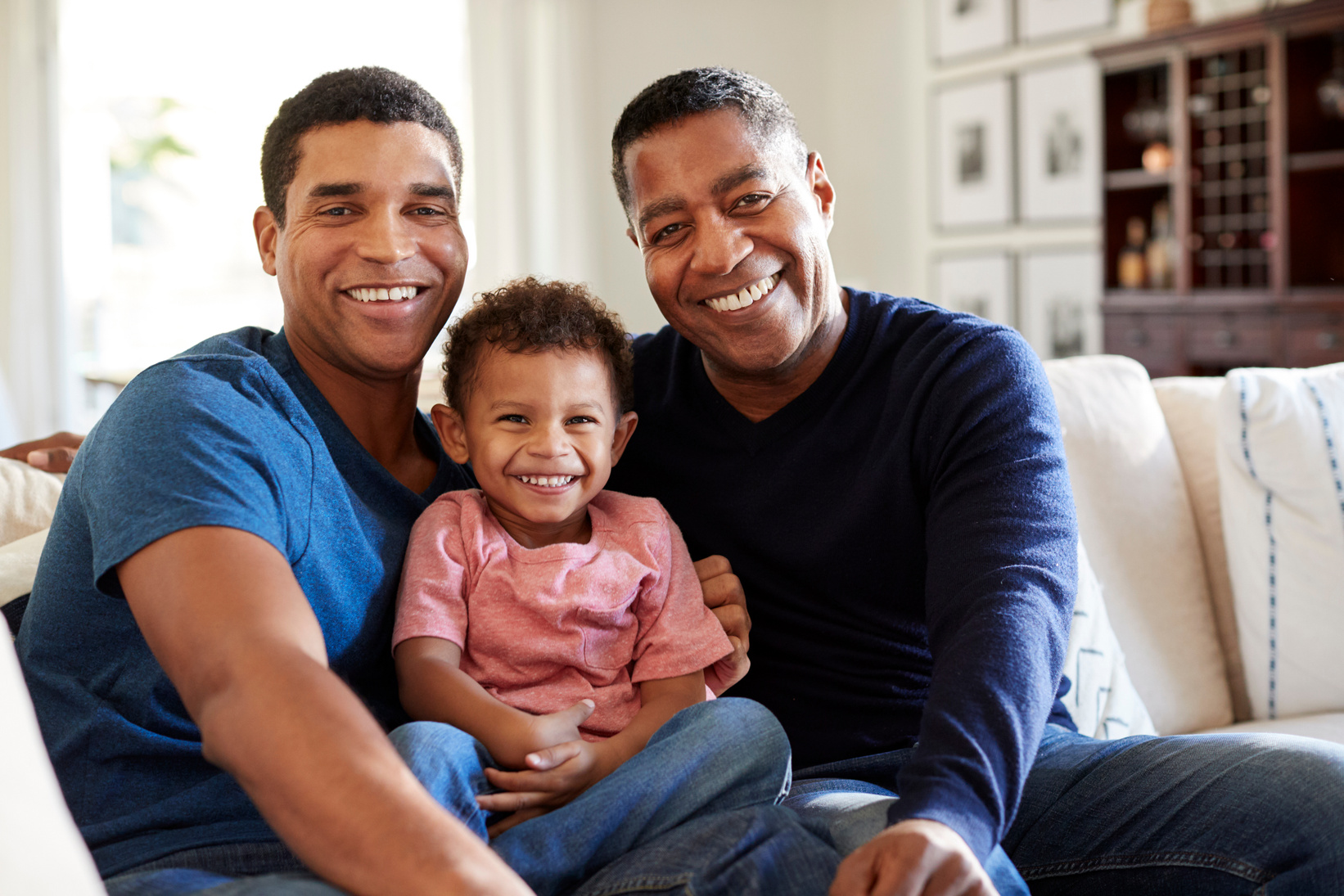 Grandfather, Father and Son at Home